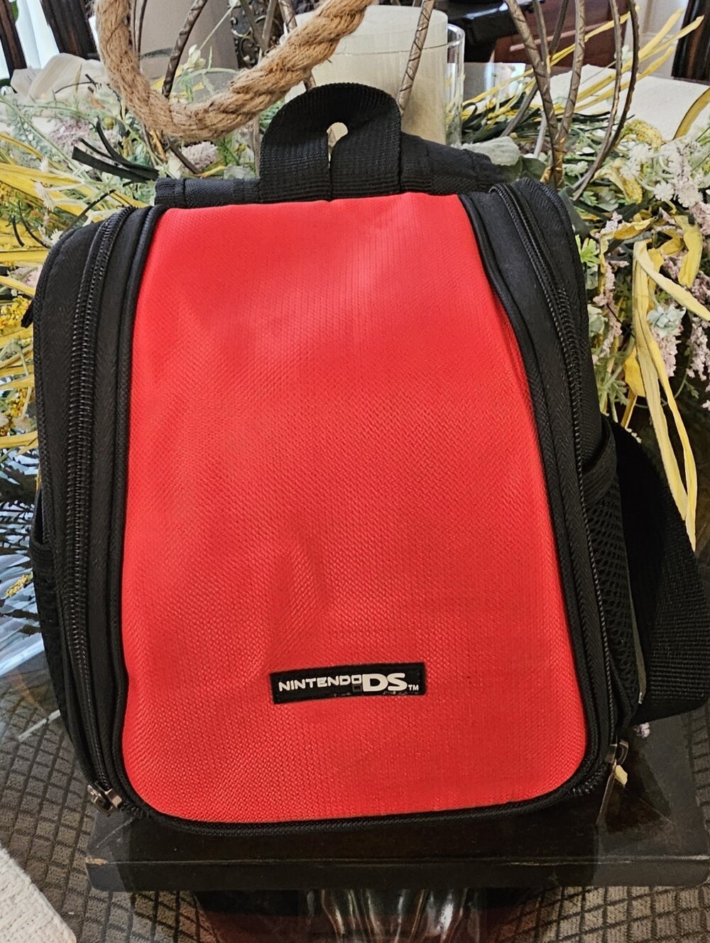 Nintendo DS mini Backpack Storage Red Black NWOT
